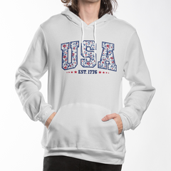 USA Est. 1776 Hoodie – Floral Americana Style 🌸
