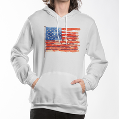 Distressed Watercolor USA Flag Hoodie