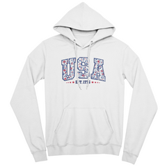 USA Est. 1776 Hoodie – Floral Americana Style 🌸