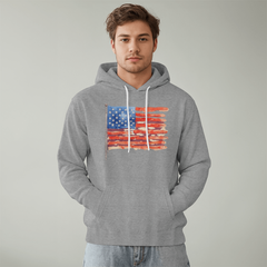 Distressed Watercolor USA Flag Hoodie