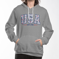 USA Est. 1776 Hoodie – Floral Americana Style 🌸