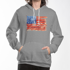 Distressed Watercolor USA Flag Hoodie