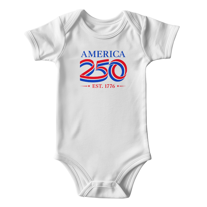America 250 Ribbon Baby Onesie
