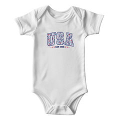 Your little Floral USA Baby Onesie