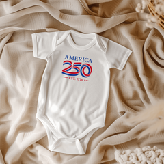 America 250 Ribbon Baby Onesie