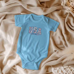 Your little Floral USA Baby Onesie