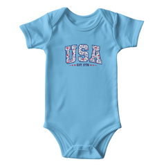 Your little Floral USA Baby Onesie