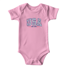 Your little Floral USA Baby Onesie