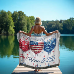 Stars, Stripes & Sips Woven Blanket