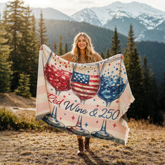 Stars, Stripes & Sips Woven Blanket