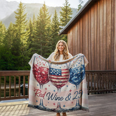 Stars, Stripes & Sips Woven Blanket