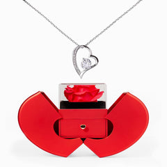 Forever Love Heart Necklace & Rose Gift Box